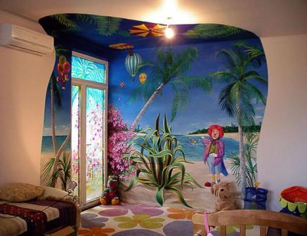 Роспись стен в детской комнате: дети мечтают - родители исполняют!